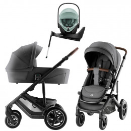 Коляска 4 в 1 Britax Roemer Smile 5Z Style и автокресло Baby-Safe Pro Jade Green + Vario Base 5Z Mineral Grey