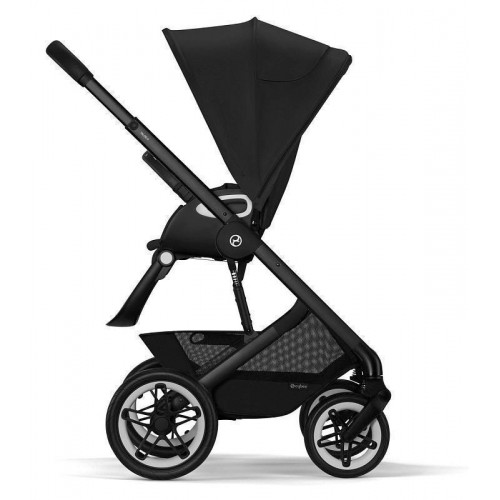 Коляска Cybex Talos S Lux BLK complete Aton B2 Bay Blue Base One 4 в 1 Moon Black с дождевиками