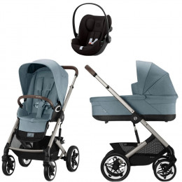 Коляска Cybex Talos S Lux TPE complete Cloud G Magic Black Base G 4 в 1 Stormy Blue с дождевиками