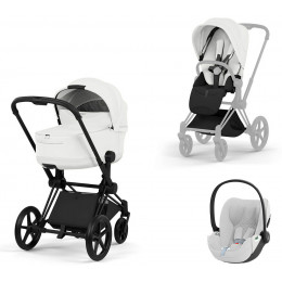 Коляска Cybex Priam V Matt Black Style Cloud T Platinum White Plus Base T 4 в 1 Off White