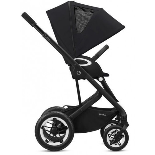 Коляска Cybex Talos S Lux BLK complete Aton B2 Bay Blue Base One 4 в 1 Moon Black с дождевиками
