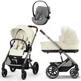 Коляска Cybex Balios S Lux TPE complete Cloud G Stone Grey Plus Base G 4 в 1 Seashell Beige с дождевиками