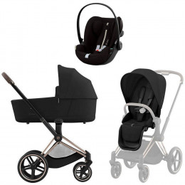 Коляска Cybex Priam IV Rosegold complete Cloud G Moon Black Plus Base G 4 в 1 Sepia Black