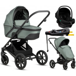 Детская коляска Noordi Aqua V2 4 в 1 с автокреслом Terra Black и базой 1482842 Fern
