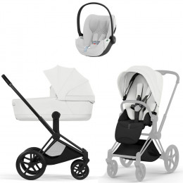 Коляска Cybex Priam V Matt Black Style Cloud T Platinum White Plus Base T 4 в 1 Off White