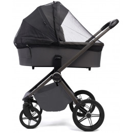 Детская коляска Peppy Monaco Plus 4 в 1 с автокреслом First Black и базой Antrazit (графитовый), рама серая