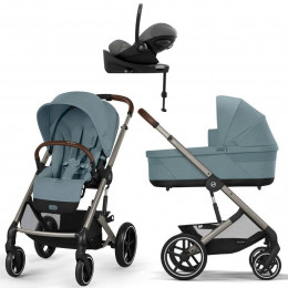 Коляска Cybex Balios S Lux TPE complete Cloud G Lava Grey Base G 4 в 1 Stormy Blue с дождевиками