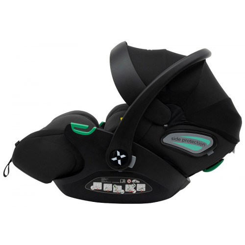 Коляска Agex Prima Pro 4 в 1 с автокреслом i-Safe S Black и базой APP626 Black (Черный)