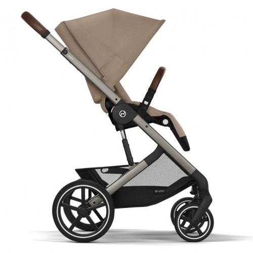Коляска Cybex Balios S Lux TPE complete Aton B2 Bay Blue Base One 4 в 1 Almond Beige с дождевиками