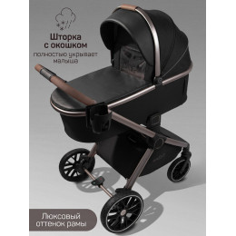 Детская коляска AmaroBaby Motus Premium Ecco Exclusive 4 в 1 с автокреслом Rant Miro Olive и базой черный