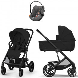 Коляска Cybex Balios S Lux BLK complete Cloud G Lava Grey Plus Base G 4 в 1 Moon Black с дождевиками