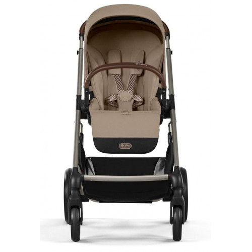 Коляска Cybex Balios S Lux TPE complete Aton B2 Bay Blue Base One 4 в 1 Almond Beige с дождевиками