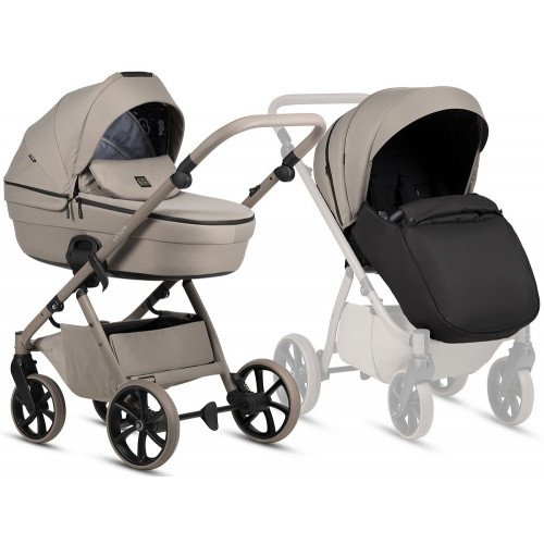 Детская коляска Tutis Uno 6 Plus Essential collection 4 в 1 с автокреслом Beno Black и базой 1602172 Taupe с сумкой