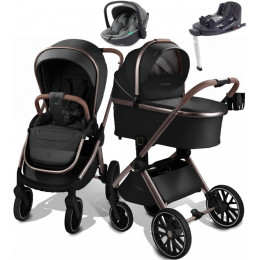 Детская коляска AmaroBaby Motus Premium Ecco Exclusive 4 в 1 с автокреслом Rant Miro Olive и базой черный