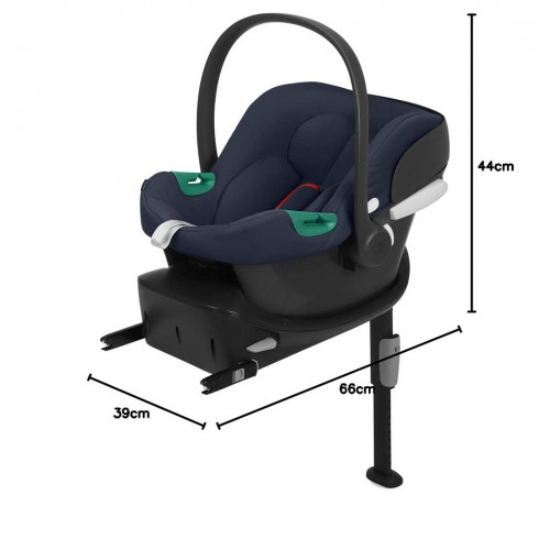 Коляска Cybex Balios S Lux TPE complete Aton B2 Bay Blue Base One 4 в 1 Almond Beige с дождевиками