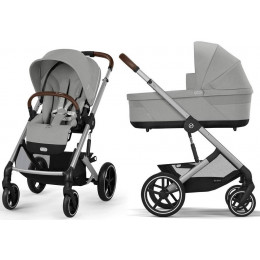 Коляска Cybex Balios S Lux SLV complete Cloud T Platinum White Plus Base T 4 в 1 Stone Grey с дождевиками