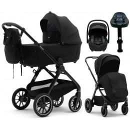 Коляска Agex Prima Pro 4 в 1 с автокреслом i-Safe S Black и базой APP626 Black (Черный)
