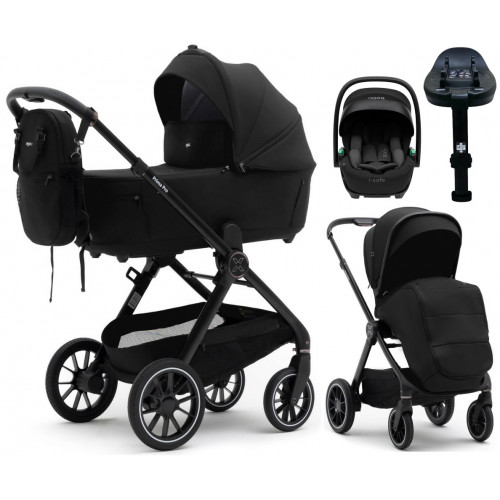 Коляска Agex Prima Pro 4 в 1 с автокреслом i-Safe S Black и базой APP626 Black (Черный)