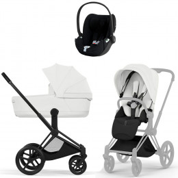 Коляска Cybex Priam V Matt Black Style Cloud T Sepia Black Plus Base T 4 в 1 Off White