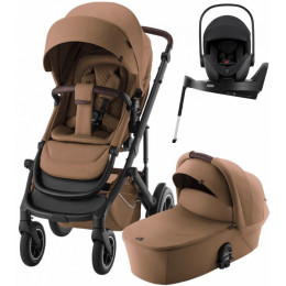 Коляска 4 в 1 Britax Roemer Smile 5Z LUX и автокресло Baby-Safe PRO LUX Onyx Black + Vario Base 5Z Warm Caramel