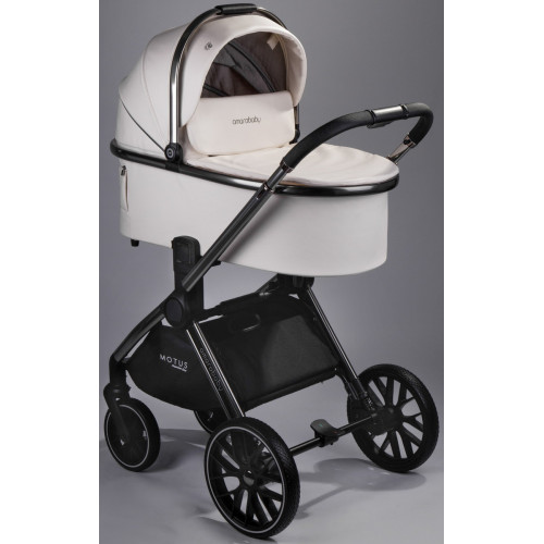 Детская коляска AmaroBaby Motus Premium Ecco 4 в 1 с автокреслом Rant Miro Graphite и базой молочный
