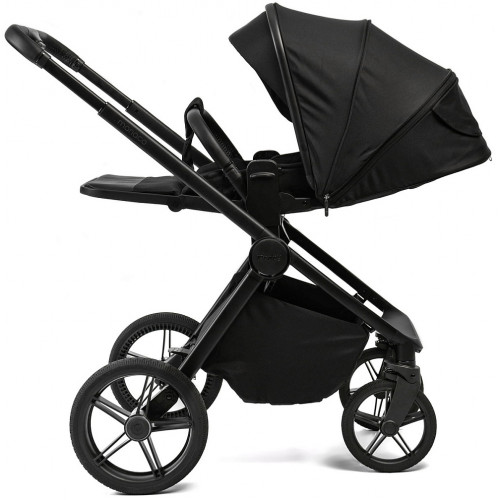 Детская коляска Peppy Monaco Plus 4 в 1 с автокреслом First Black и базой Black (черный), рама черная