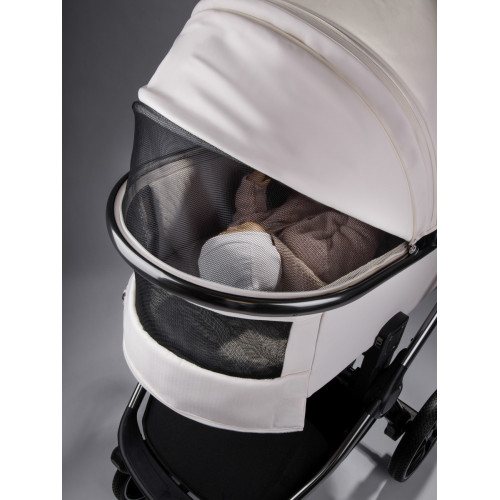 Детская коляска AmaroBaby Motus Premium Ecco 4 в 1 с автокреслом Rant Miro Graphite и базой молочный