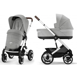 Коляска Cybex Talos S Lux SLV complete Aton B2 Dynamic Red Base One 4 в 1 Stone Grey с дождевиками