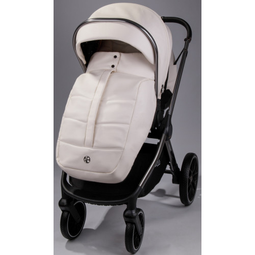 Детская коляска AmaroBaby Motus Premium Ecco 4 в 1 с автокреслом Rant Miro Graphite и базой молочный