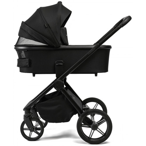 Детская коляска Peppy Monaco Plus 4 в 1 с автокреслом First Black и базой Black (черный), рама черная