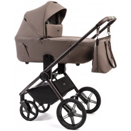 Детская коляска Peppy Monaco Thermo 4 в 1 с автокреслом First и базой Mocca (кофе), рама серо-коричневая