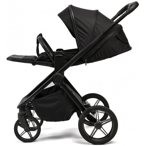Детская коляска Peppy Monaco Plus 4 в 1 с автокреслом First Black и базой Black (черный), рама черная