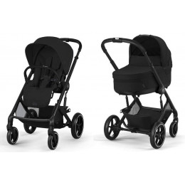 Коляска Cybex Balios S Lux BLK complete Aton B2 Steel Grey Base One 4 в 1 Moon Black с дождевиками