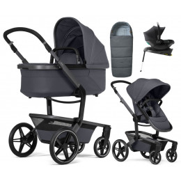 Детская коляска 4 в 1 Joolz Day 5 и автокресло Baby-Safe Core Space Black и база Baby-Safe Core + конверт в подарок Stone grey