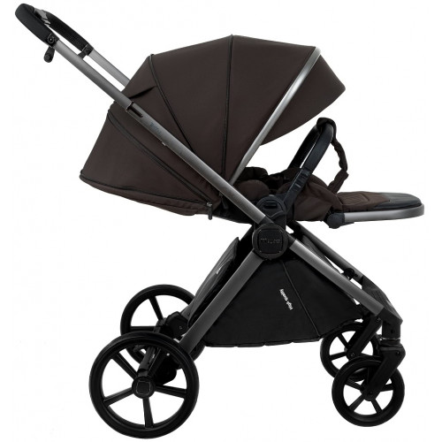 Детская коляска Pituso Teffy 4 в 1 с автокреслом Baesa Black с базой Turkish Coffee/Graphite