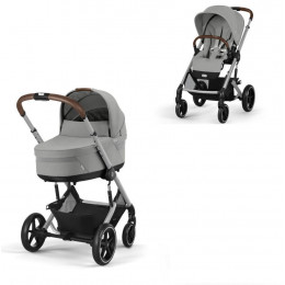 Коляска Cybex Balios S Lux SLV complete Cloud G Lava Grey Plus Base G 4 в 1 Stone Grey с дождевиками