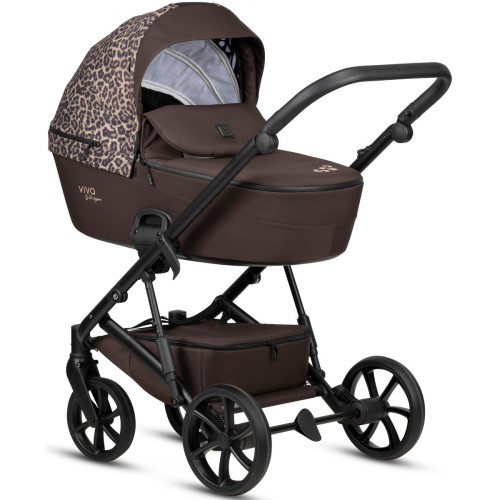 Детская коляска Tutis Viva 6 Plus Wild Elegance 4 в 1 с автокреслом Beno Black и базой Wild Mocca