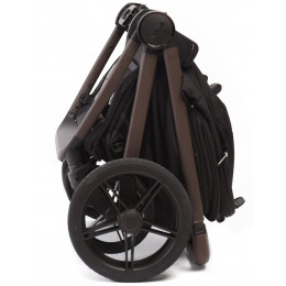 Детская коляска Peppy Soho 4 в 1 с автокреслом Welldon Crown 2 Grey и базой Black (черный) рама шоколад