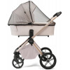 Детская коляска Peppy Monaco Plus 4 в 1 с автокреслом Welldon Crown 2 и базой Beige (бежевый), рама беж, шлифованный алюминий