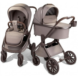 Детская коляска AmaroBaby Motus Premium Ecco Exclusive 4 в 1 с автокреслом Rant Miro Beige и базой мокко