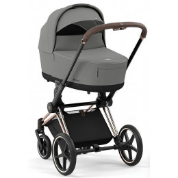 Коляска Cybex Priam IV Rosegold complete Aton S2 Moon Black Base One 4 в 1 Mirage Grey