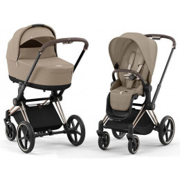 Коляска Cybex Priam IV Rosegold complete Cloud G Fog Grey Base G 4 в 1 Cozy Beige