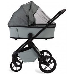 Детская коляска Peppy Monaco Plus 4 в 1 с автокреслом Welldon Crown 2 Beige и базой Mint (мятный), рама черная