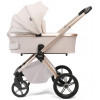 Детская коляска Peppy Monaco Plus 4 в 1 с автокреслом Welldon Crown 2 и базой Beige (бежевый), рама беж, шлифованный алюминий