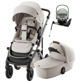 Коляска 4 в 1 Britax Roemer Smile 5Z LUX и автокресло Baby-Safe Pro Style Sage green + Vario Base 5Z Soft Taupe