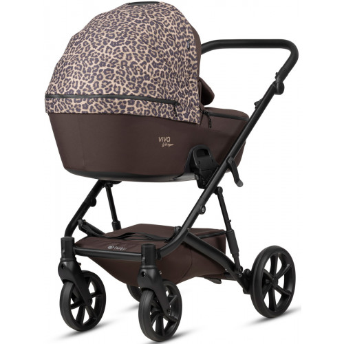 Детская коляска Tutis Viva 6 Plus Wild Elegance 4 в 1 с автокреслом Beno Black и базой Wild Mocca