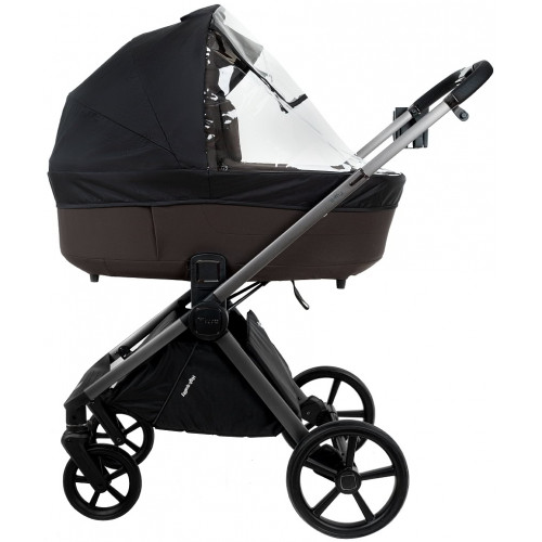 Детская коляска Pituso Teffy 4 в 1 с автокреслом Baesa Black с базой Turkish Coffee/Graphite