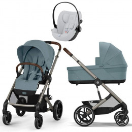 Коляска Cybex Balios S Lux TPE complete Cloud G Fog Grey Base G 4 в 1 Stormy Blue с дождевиками