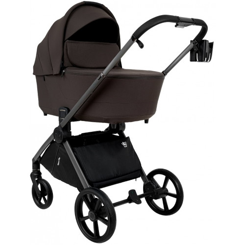 Детская коляска Pituso Teffy 4 в 1 с автокреслом Baesa Black с базой Turkish Coffee/Graphite