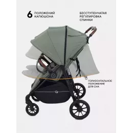 Коляска прогулочная для двойни Rant Twinny Olive 2025